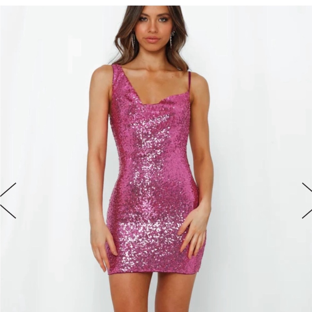 Hello Molly Pink Sequin Bodycon Mini Dress